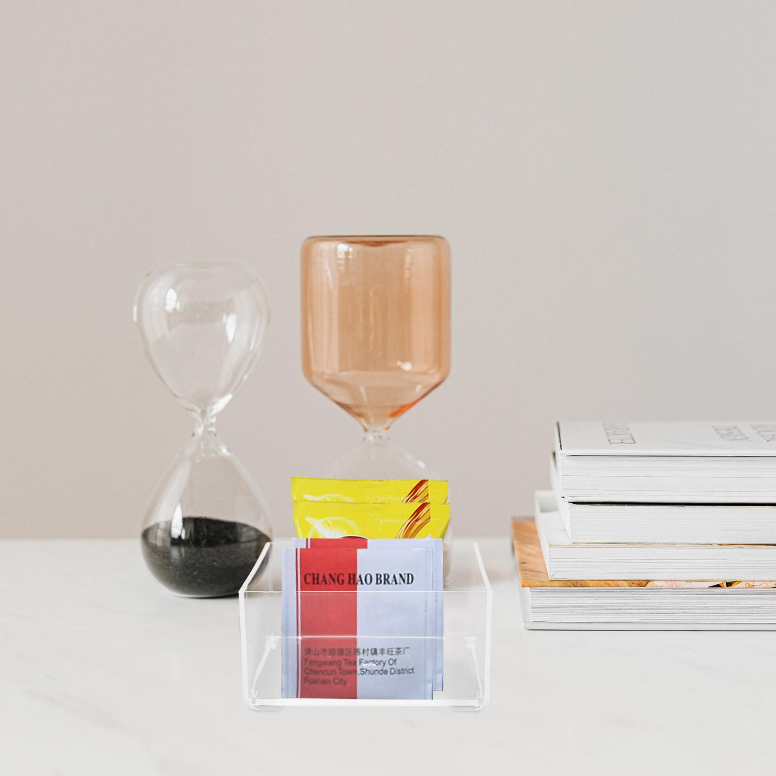 

Mug Transparent Tea Bag Storage Box Coffee Pouches Bin Grid Acrylic Organizer Capsule Bags 9X9X4.6CM