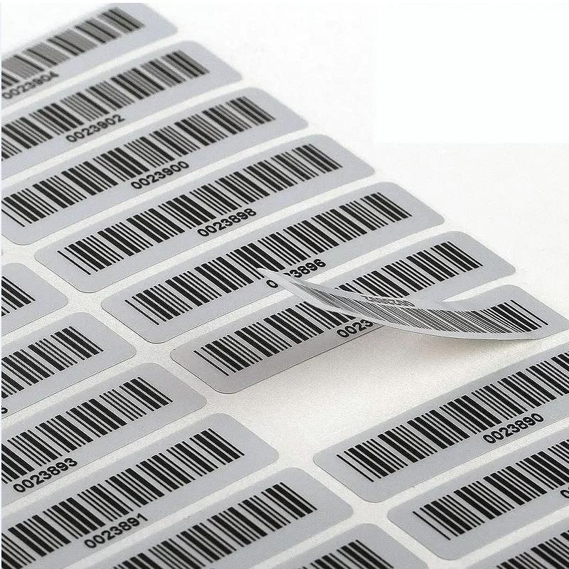 Etiqueta de código de barras PET prata fosca 20 30 40 50 60 70 80 90 100 Fita de transferência térmica Impressora de adesivos