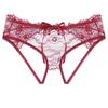 Sexy Women's Sheer Lace Crotchless Tie-Up Panties