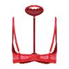 Damen 1/4 Cup Push-Up Ungefütterter Spitzen-BH Bügel-Balkonett-BH-Top Weiche Brustpolster Choker
