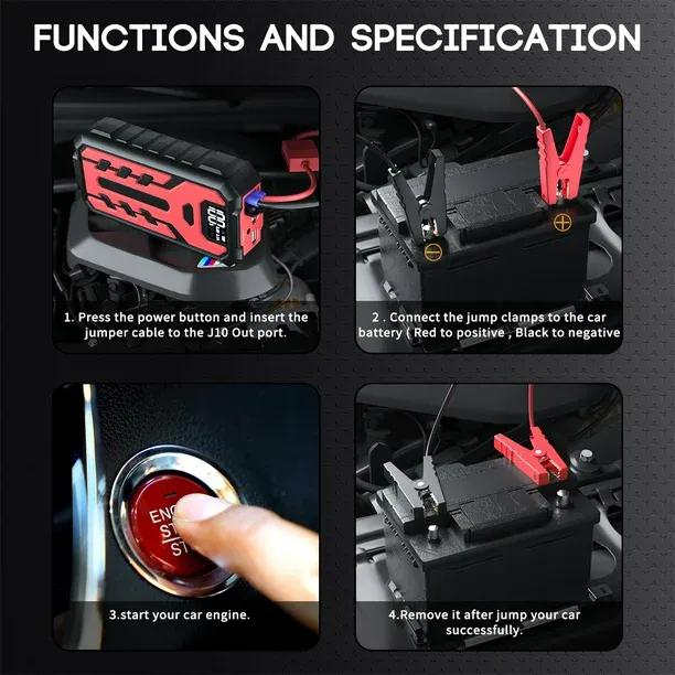 ASTRAUX 1200A High-Capacity Multi-Function Car Jump Starter Portable Charger For 3.0L Car Jump Starter