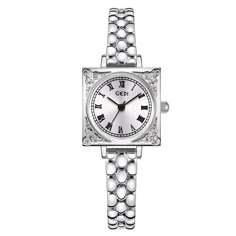 Retro High-Value Women'S Quartz Watch Medieval Exquisite Small Square Plate Women'S Watch Light Luxury Waterproof Women'S Watch