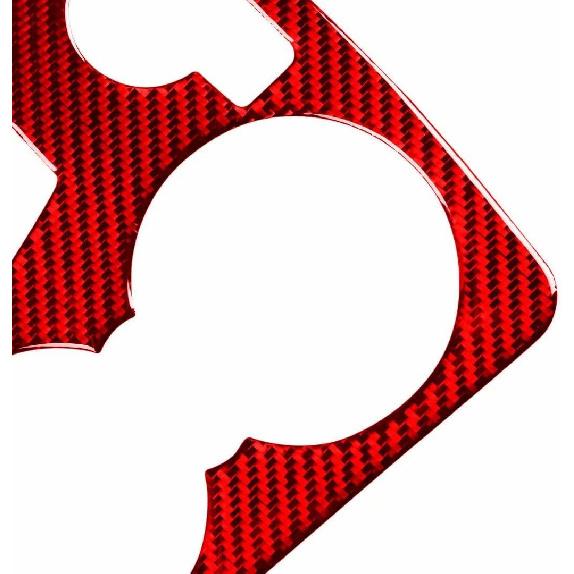 Red Carbon Fiber Central Console Armrest Water Cup Holder Frame Cover Trim for Mercedes-Benz C-Class W204 C180 C200 C250 Coupe Sport C300 C63 AMG