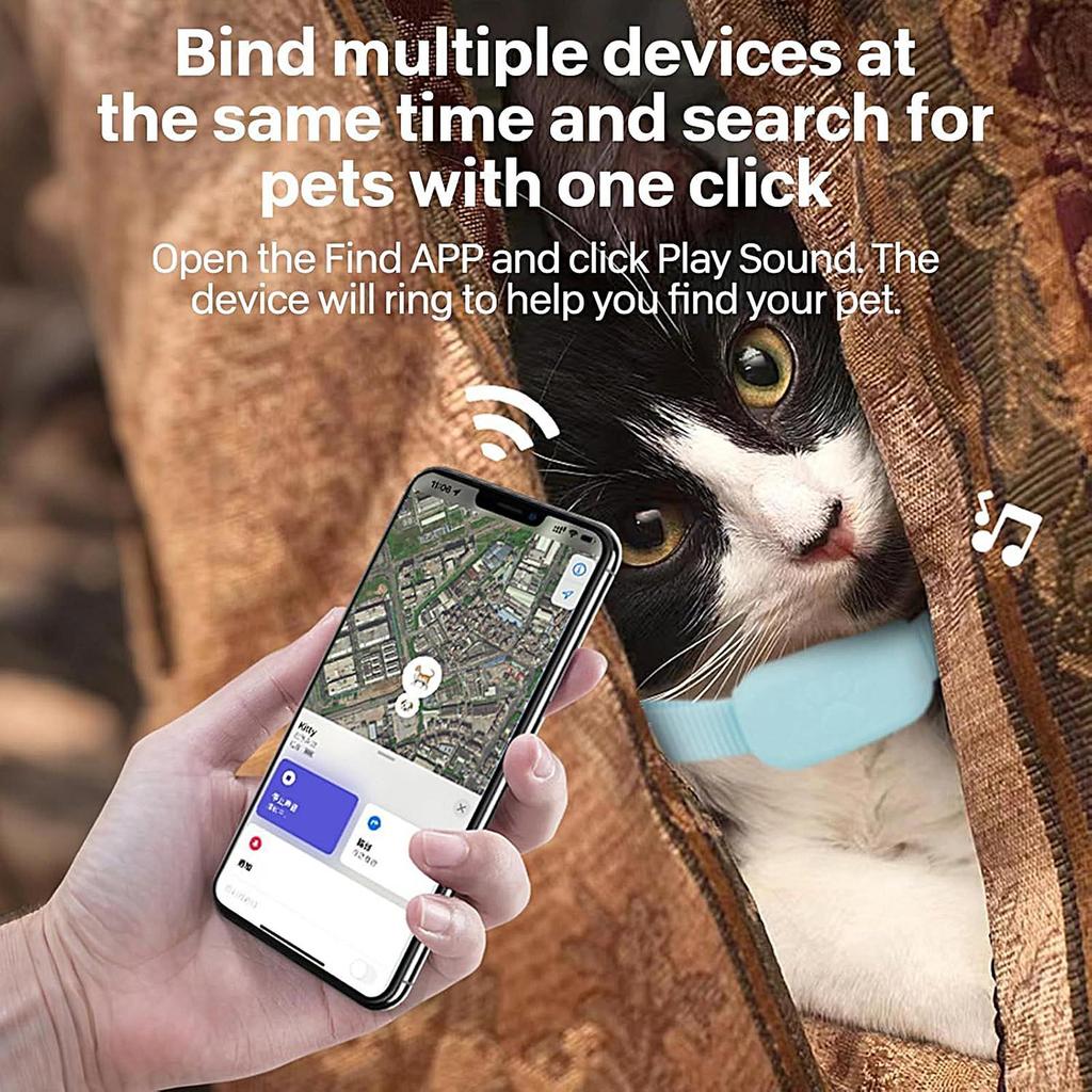 Collier GPS de Suivi pour Chat pour la Sécurité de l'Animal de Compagnie Chaton Batterie Longue Durée Chat Animal Localisateur Mondial pour Chiot Moyen Grand
