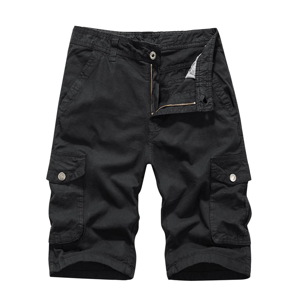 Men's Casual Color Outdoors Pocket Beach Work Trouser Cargo Shorts Pant