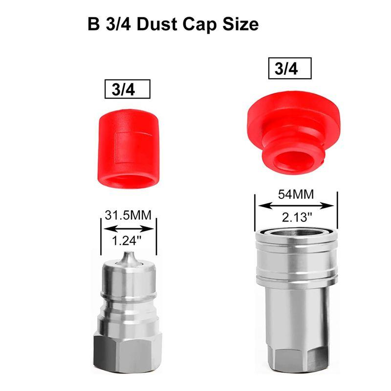 AEE2-Male Dust Cap And Female Plug Cover Fits Hydraulic Quick Disconnects Coupler ISO-B 3/4