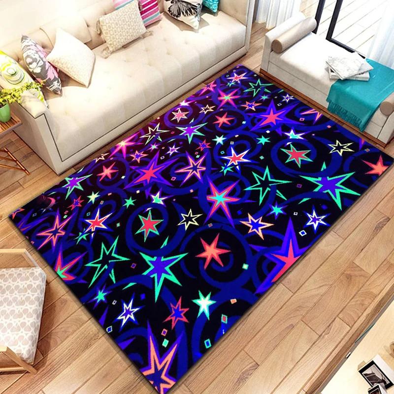 Five-pointed Star Carpet Pentagon Geometric Rug for Bedroom Dinning Dorm Living Room Home Decorative Doormat Non-slip Floor Mat