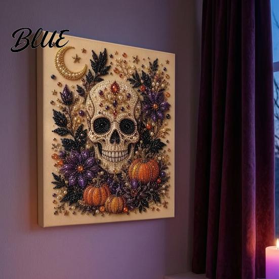 3D Faux Pearl Pumpkin Witch 2Pcs Halloween for Adults Art Craft Art Ghost Crow Painting
