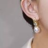 French Exquisite Light Luxury Flash Diamond Pearl Earrings Women's High-end Earrings Niche Earrings