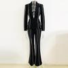 In Stock 2025 Chic Celebrity Studded Suit Jacket and Pants Set