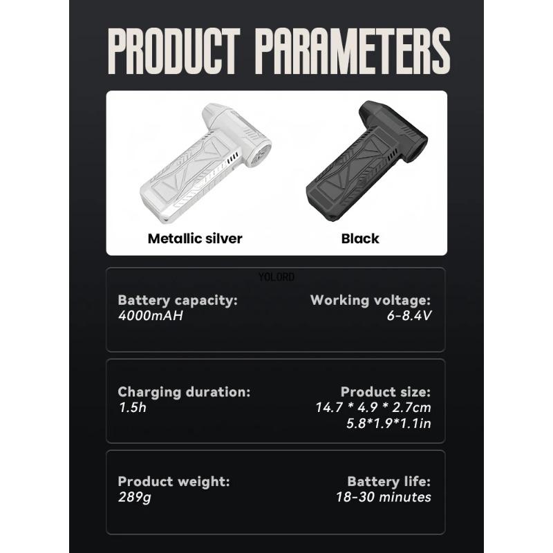 Blower with High Speed Duct Fan Mini Turbo Jet Fan 130,000 RPM 45m/sTurbo Violent Fan High-Performance Brushless Motor