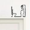 Metal La Linea Minimalist Bathroom Door Decor Black Art Abstract Design Easy Install Home Decor