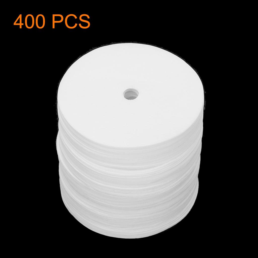 uxcell Round Paper Disposable Coffee Filters with Holes, 2.52" OD, for Espresso Makers, Cafes, and Offices, Pack of 400, White