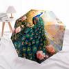1 PC Automatic Folding Umbrella - Peacock Garden Pattern, Portable & Foldable Design with 8 Ribs, Christmas Birthday Gifts