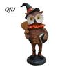 Decorative Resin Crafts Wooden Halloween Figurines, Pumpkin Scarecrow Wizard Owl Black Cat Tiered Tray Seasonal Accents Statue, Rustic Desktop