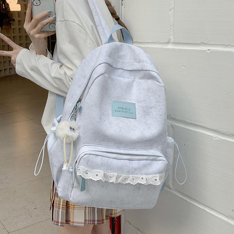 Schoolbag spring new Japanese ins ballet lace sweet soft girl travel small backpack Mori simple backpack
