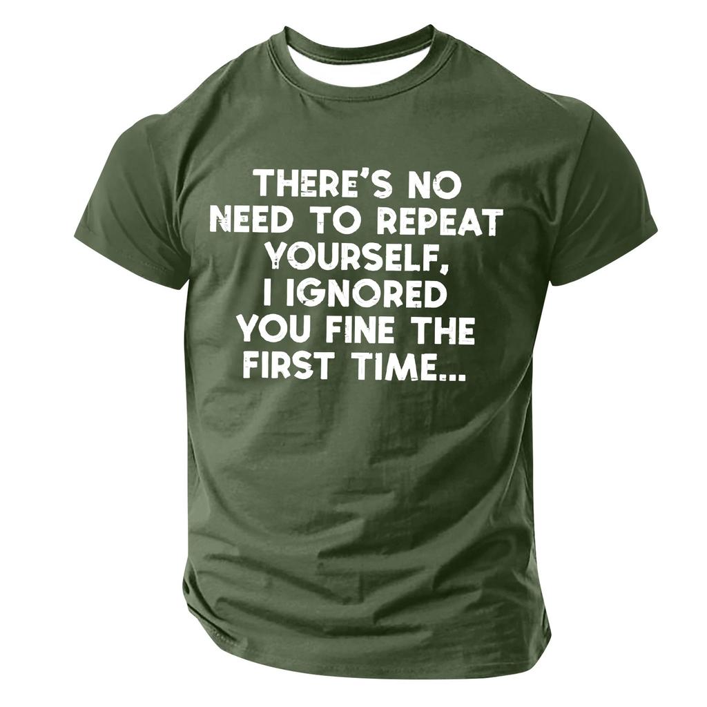 Men's Popular T-shirt Printed Round Neck Short Sleeve T-shirt