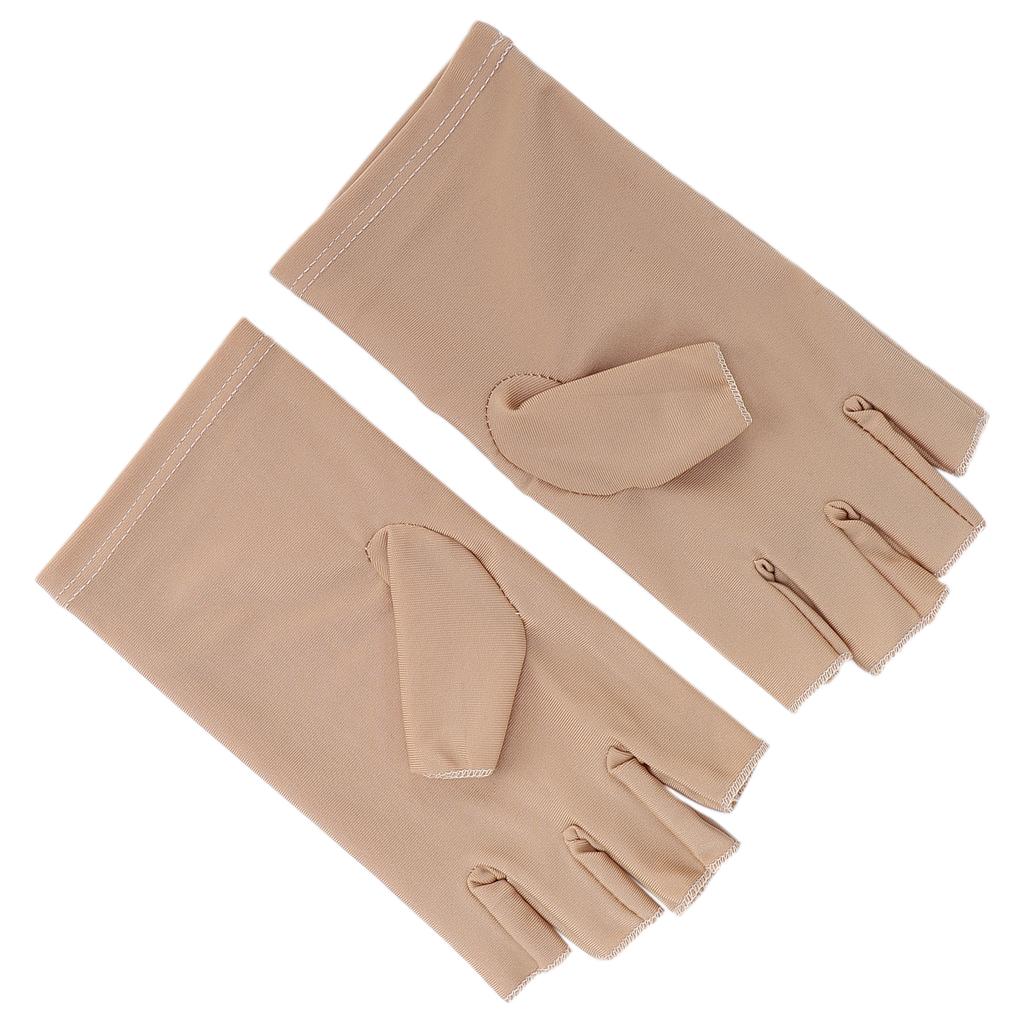 Profesionální bavlněné rukavice proti UV záření na nehtovou art manikúru, béžové