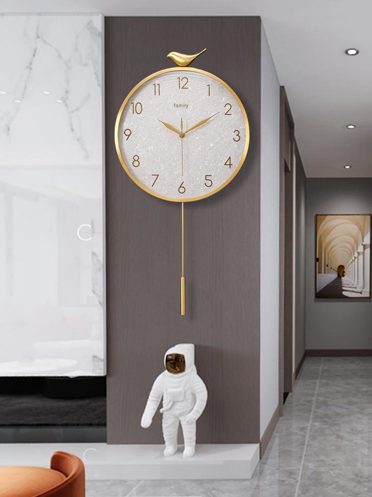 New Chinese stylewall  brass modern simple wall clock silent quartz clock