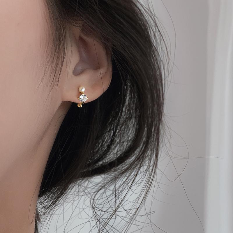 925 Silver Korean hoop Earrings Simple Temperament Exquisite Semale Sexy Jewelry Gift