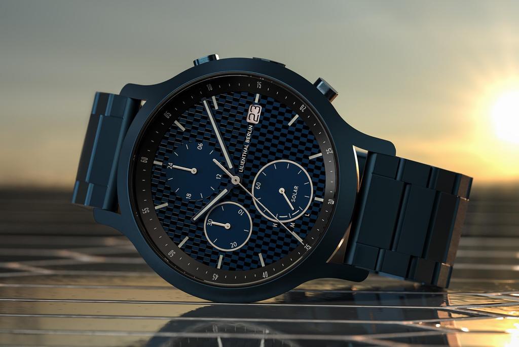 Solar Chronograph Date Limited Made in Blue [Lilianthal Berlin] Watch, Edition, Germany, C01-LE-SLR-2-B040E, Men's,