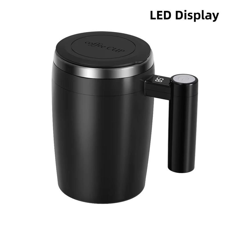 Coffee Mixing Cup LED Display Magnetic Mug Home USB Rechargeable Automatic Stirring Cup Electric Self Mixing Coffee Mug For Milk