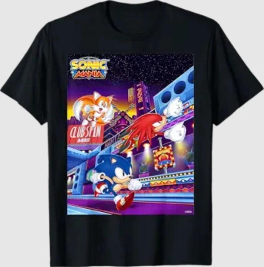 Sonic The Hedgehog - Sonic Mania Club Spin 100% Cotton T-shirt Mens Tees Top XL