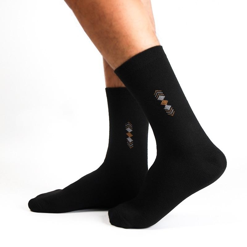 5Pairs/Men's Cotton Thick Socks Casual Business Breathable Deodorant Medium Tube Cotton Socks Elastic Antibacterial SocksEU38-45