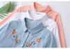 2026 Spring Retro Plus Size Cotton Embroidered Long Sleeve Cardigan for Women - Slimming 200 Jin Top for Plus Size 