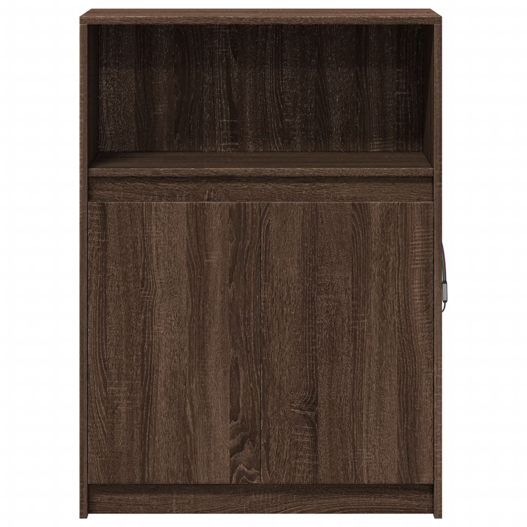 Sideboard with LED Lighting Brown Oak Effect 72 x 34 x 100 cm Wood Based Material