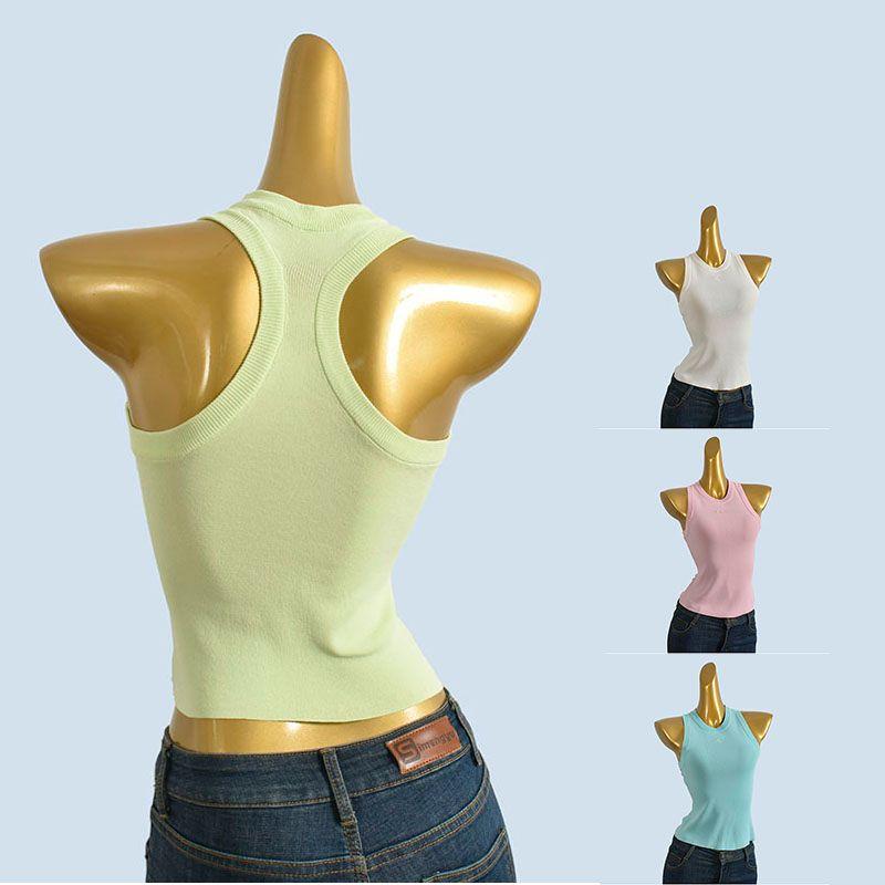 Digging Shoulder I-Shaped Vest Female Summer Outwear Sweet Sexy Silm Knitting Embroidered Strap Vest Dopamine Tops