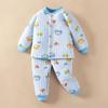 Newborn Three-Layer Warm Cotton Pajamas & Cardigan Set - Infant Class A Clothing