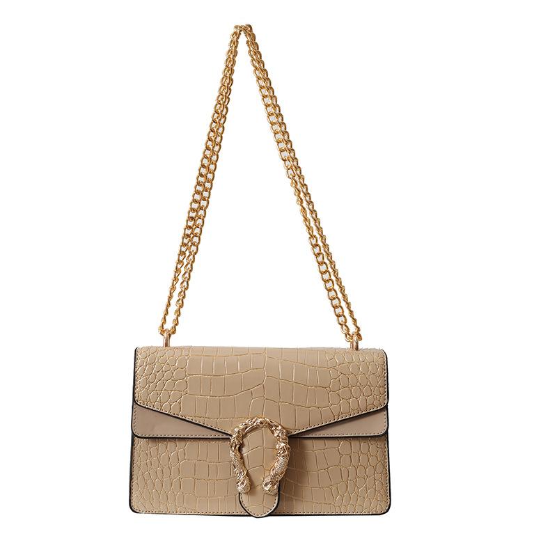 

Сумки женские 2025 Новая женская сумка модная цепочка на одно плечо через плечо маленькая квадратная сумка оптом хаки