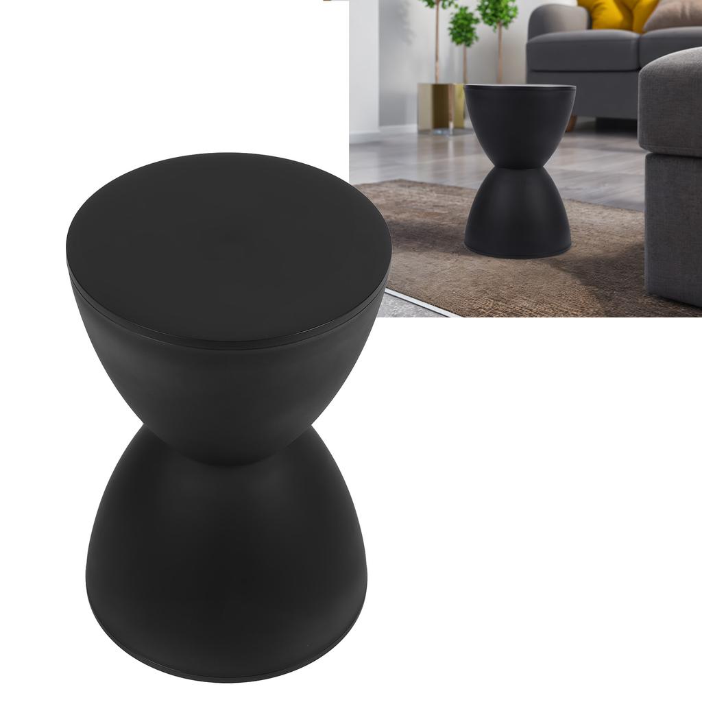 Modern Hourglass Shaped Stool Round End Table Stool for Shoe Changing Home Use 43x30cm