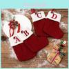 Exquisite Red Knitted Christmas Stockings With Embroidered Letter Designs For Festive Decor
