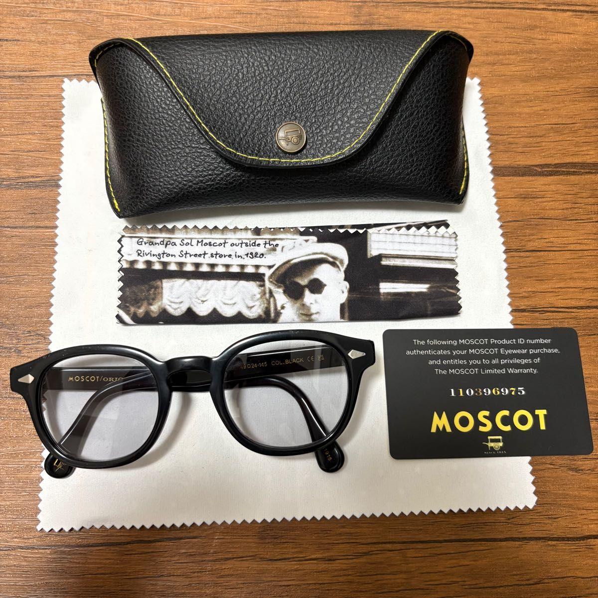 Used MOSCOT LEMTOSH Black Glasses Glasses Size 49