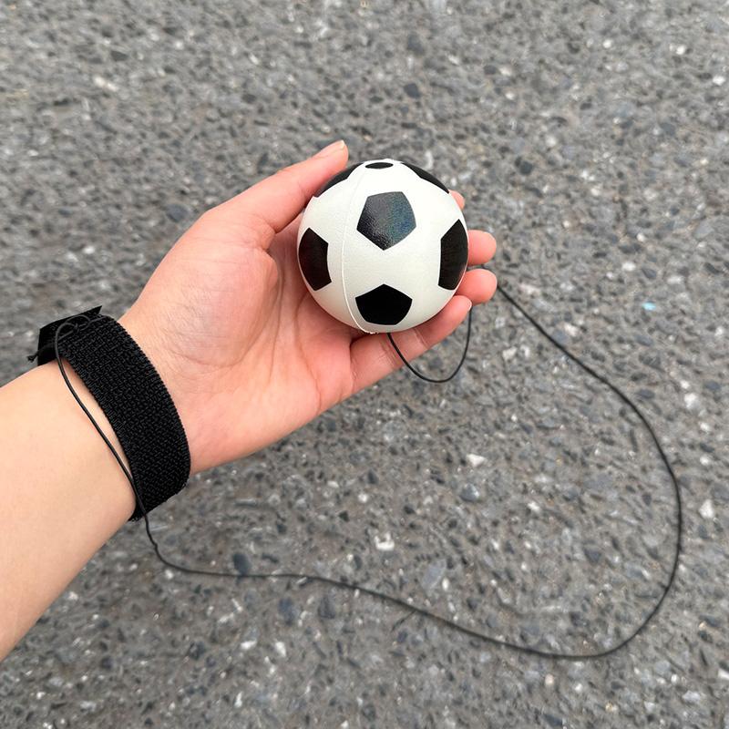 Wrist Strap Bouncy Ball Set with Rope Kids Sports Birthday Party Favors Christmas Gift Reaction Training Football Basketball Toy