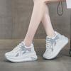 Breathable thick-soled white shoes, new 2025 popular high-value and versatile summer mesh heightening sports and leisure board shoes