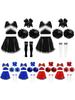 Costume da Cheerleader Scintillante per Ragazze Scollo a V Senza Maniche Crop Top Gonna Pieghettata con Accessori Floreali