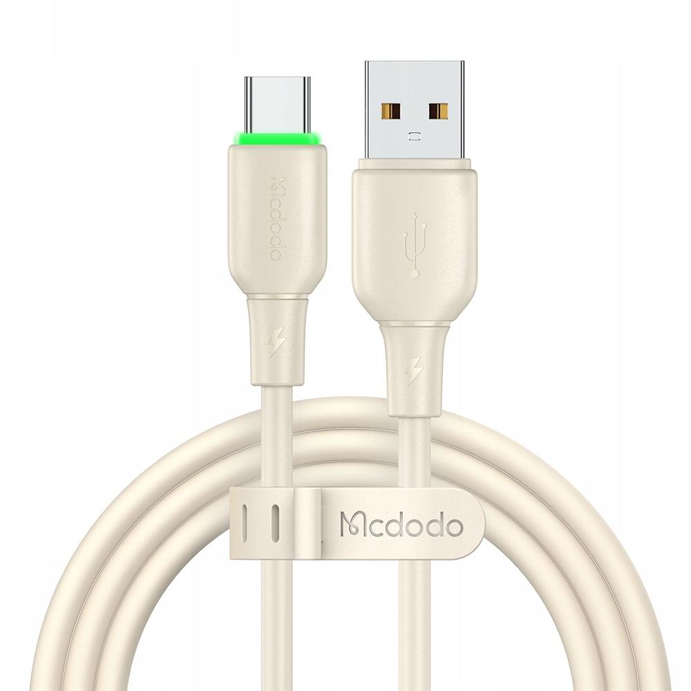 Mcdodo Usb-C Fast Charging Cable For Samsung Xiaomi Type C 6A 100W 1M Led Beige