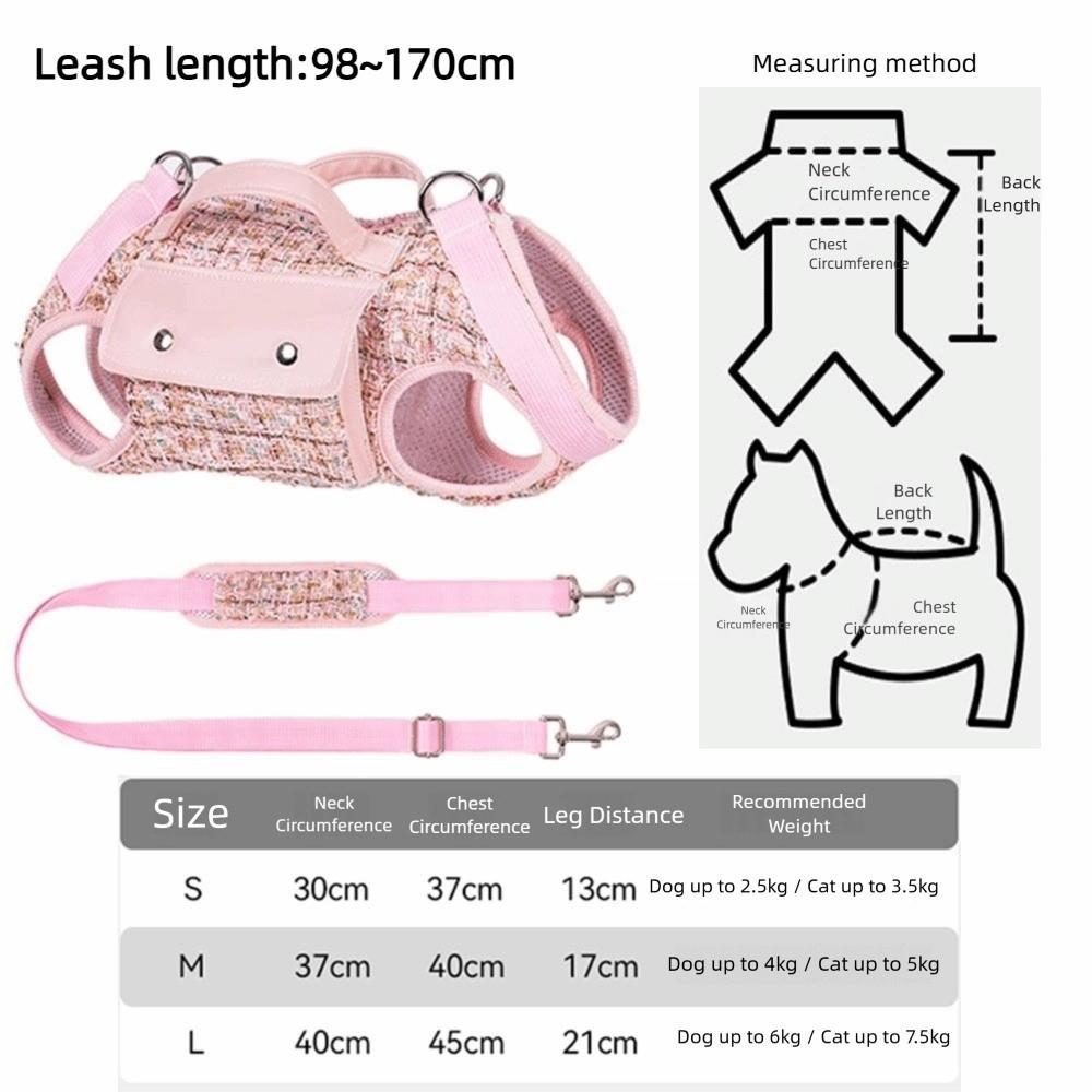 Stylish Pet Traction Backpack Elegant Dogs Going Out Bag Adjustable Cat Carrier Bag  Travel