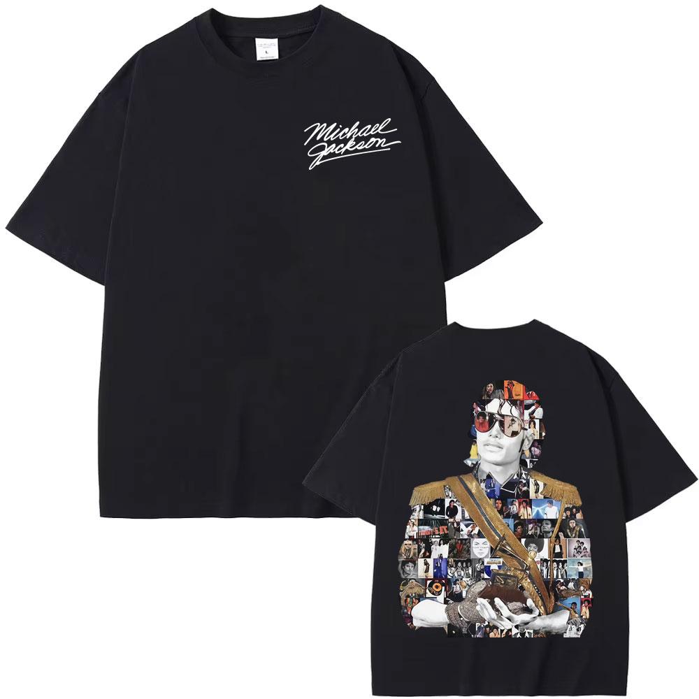 

Michael Jackson King of Pop 90s Retro Music T-shirt Men Women Harajuku Hip Hop Punk Y2K T-shirts Cotton Casual Short Sleeve Tops 5XL різнокольоровий