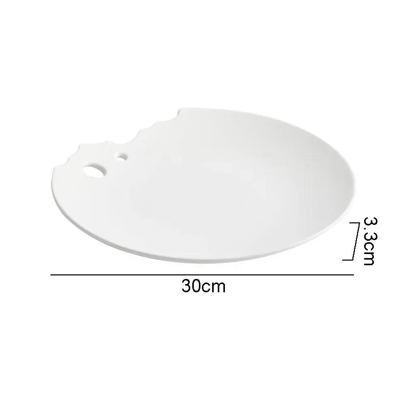 Irregular Ceramic Shallow Plate Creative Breakfast Plate Dessert Plate Cooking Plates Molecular Cuisine Specialty Tableware