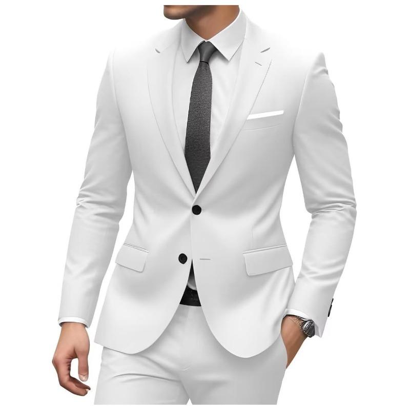 

Mens White Formal 2 Piece Suit Blazer and Pants S белый