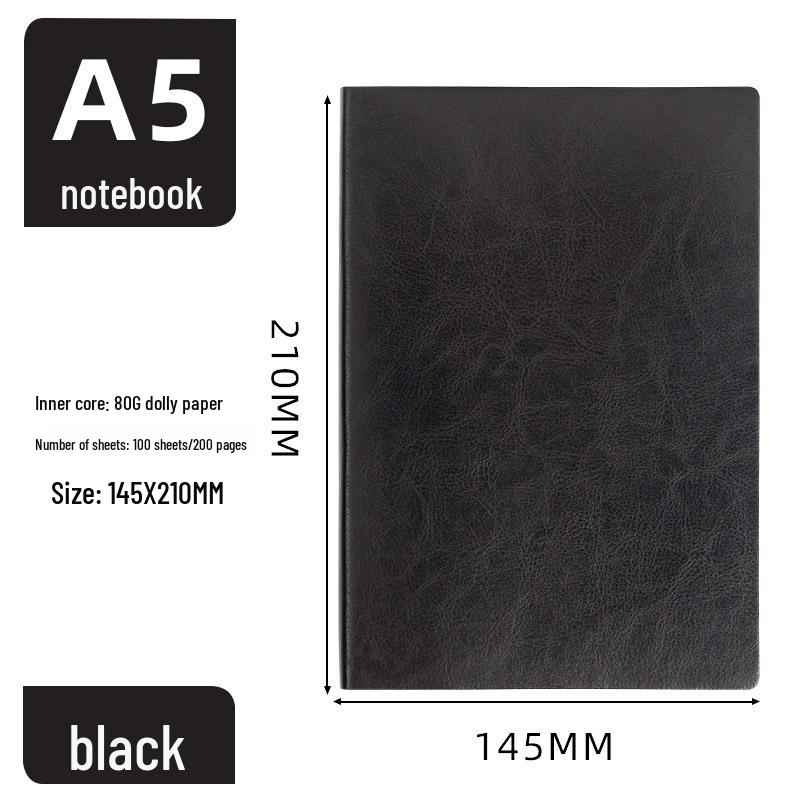 A5/B5 Soft Leather PU Cover Business Notebook & Meeting Diary