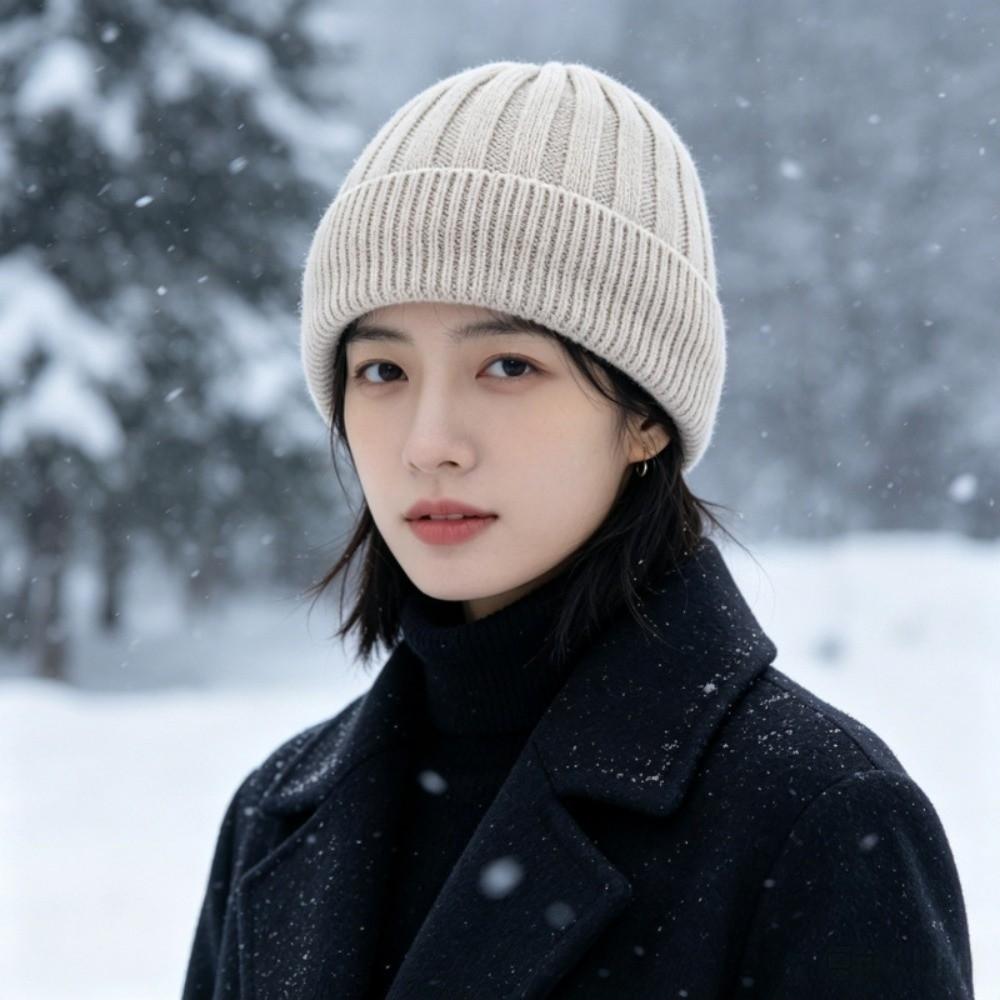 Thick Warm Fleece Lined Beanie Ear Protection Warm Skull Cap Fashion Winter Knit Hat Men Women