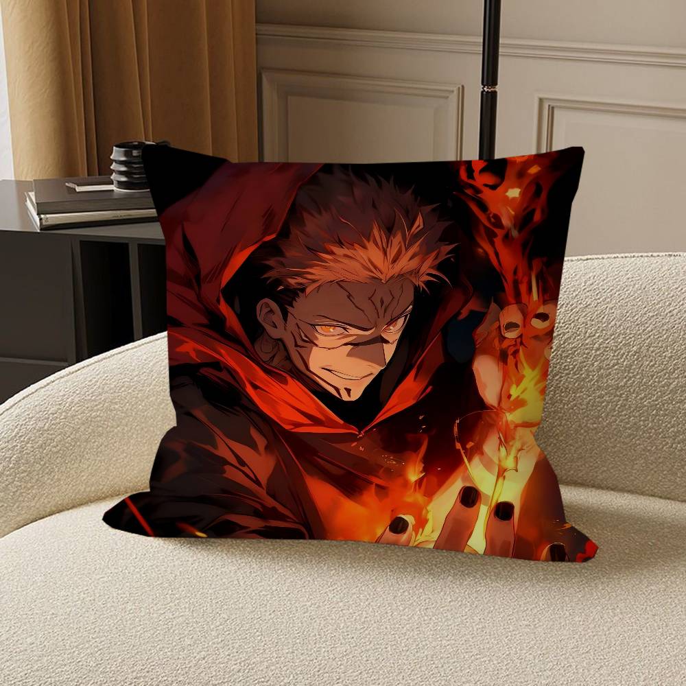Jujutsu-Kaisen S-Sukuna Pillow Cover For Bedroom Room And Living Room Sofa Decorative Cushion Cover