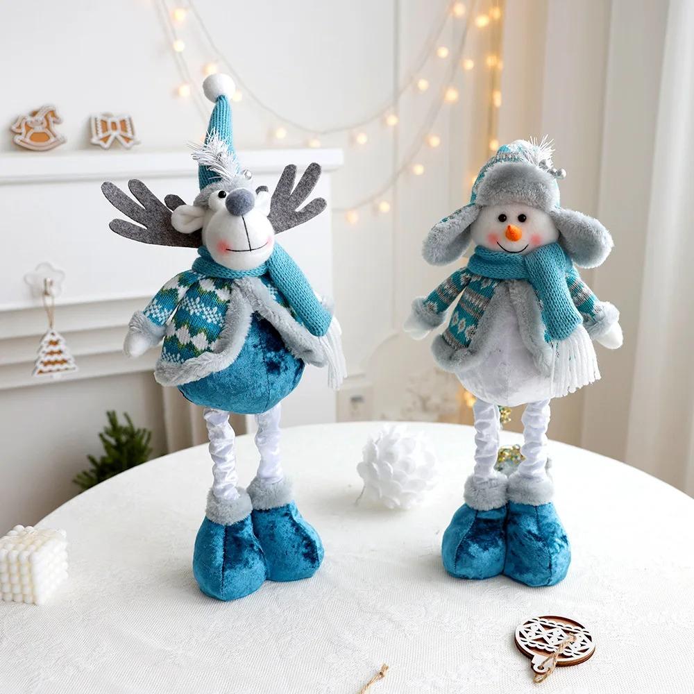 Snowman Elk Christmas Telescopic Doll Ornaments Cute Merry Christmas Decoration  New Year Supplies