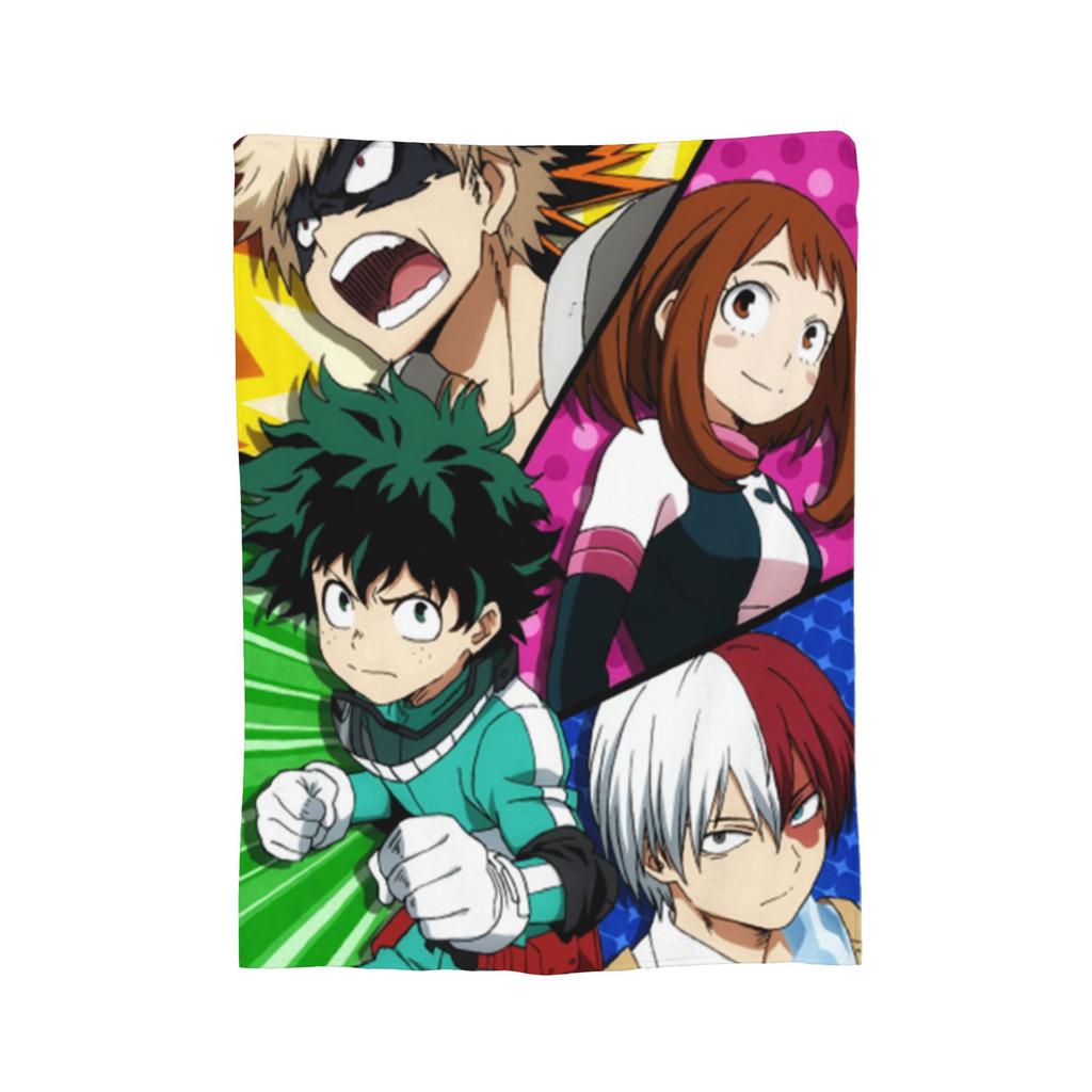 My Hero Academia Blankets Fleece Anime Warm Throw Blankets for Car Sofa Couch Bedroom Quilt