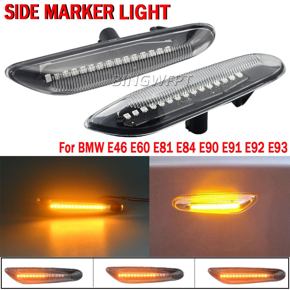 LED Turn Signal Side Marker Light Dynamic Flasher Blinker For BMW E46 E60 E61 E90 E91 E81 E87 E82 E88 E83 E84 E92 E93 X3 X1